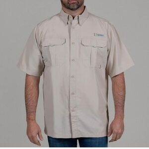 HABIT Mountain Short Sleeve River Guide Fishing Shirt UPF 40+ UV Protect. Size L